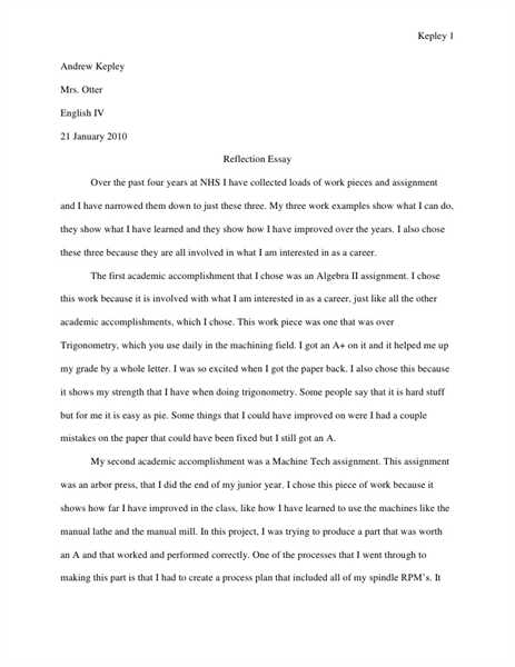 Personal narrative essay examples high school
